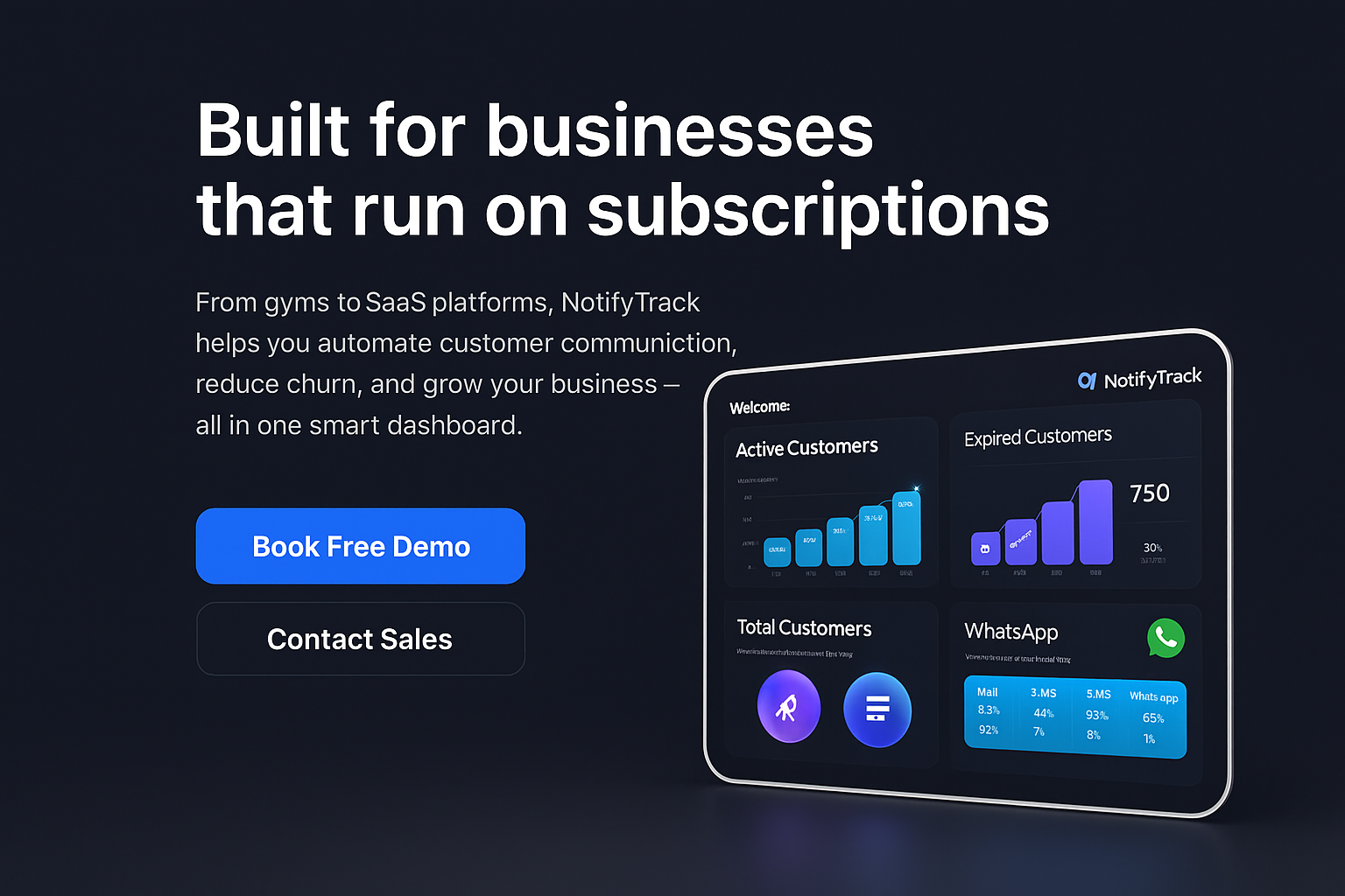 NotifyTrack Dashboard Preview